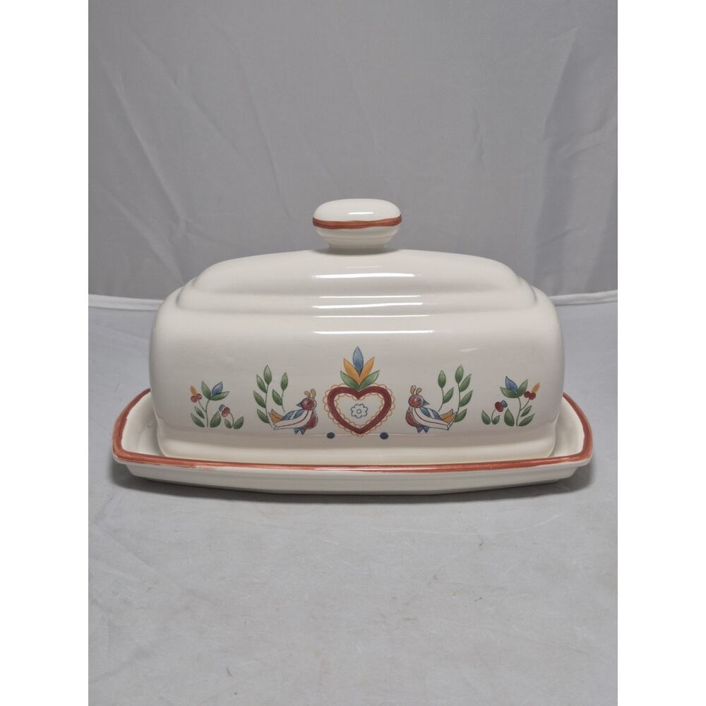 💥 Raintree American Scenic Birds Butter Dish Rare